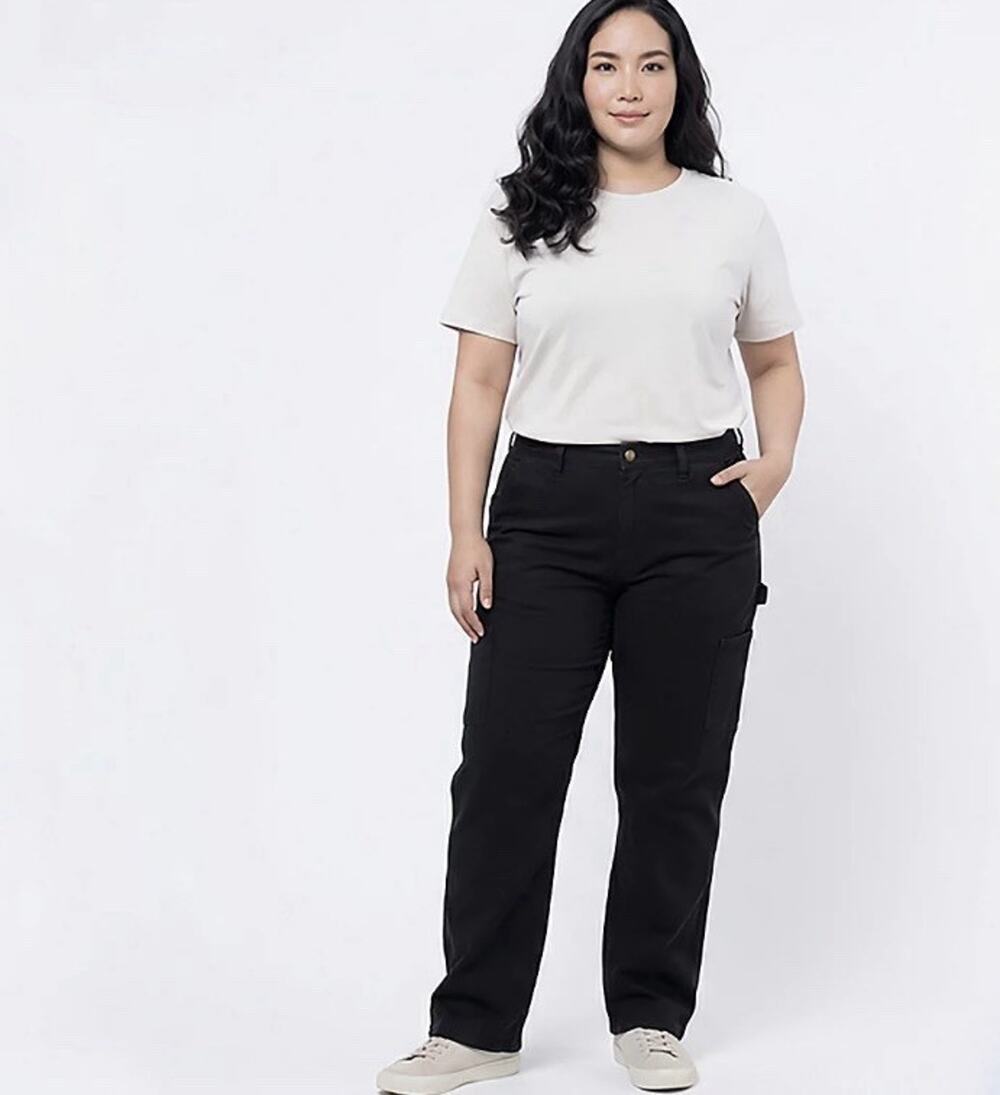 Women’s Carhartt Original Fit Black Canvas Carpenter – Plus Size 18W Flaw